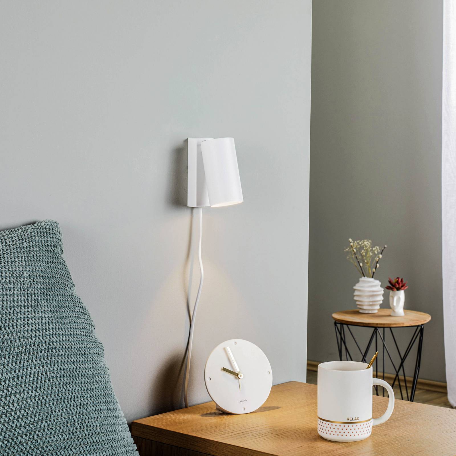 Euluna Nástenné bodové svetlá Mono I so zástrčkou biela