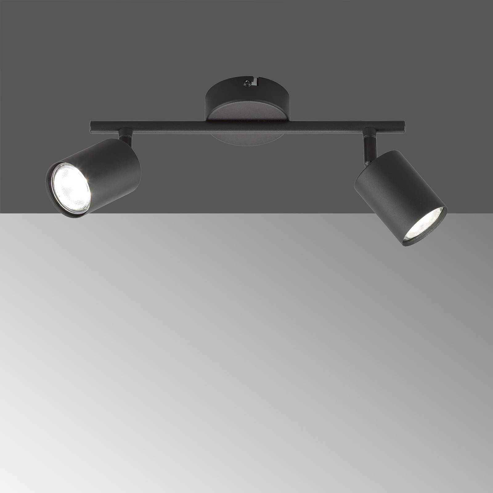 FISCHER & HONSEL Stropné LED svietidlo Vano čierna, 2-plameňové