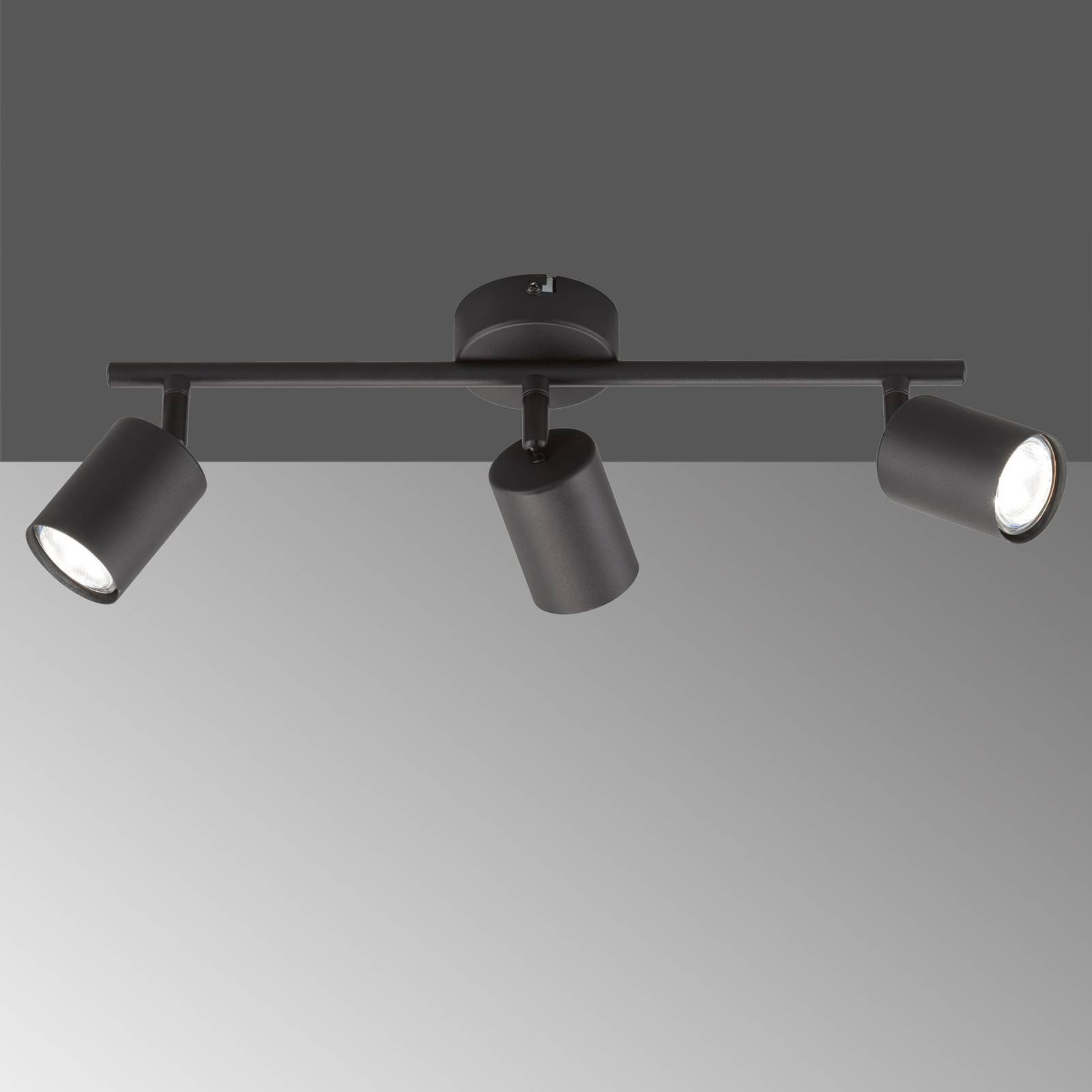 FISCHER & HONSEL Stropné LED svietidlo Vano čierna, 3-pl., dlhé