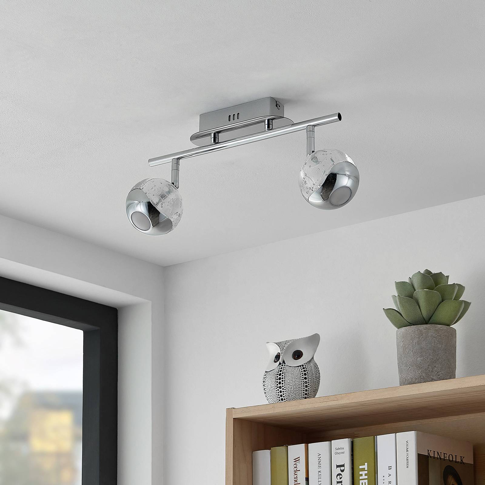 Lucande Lucande Kilio stropné LED svietidlo, 2-pl., chróm