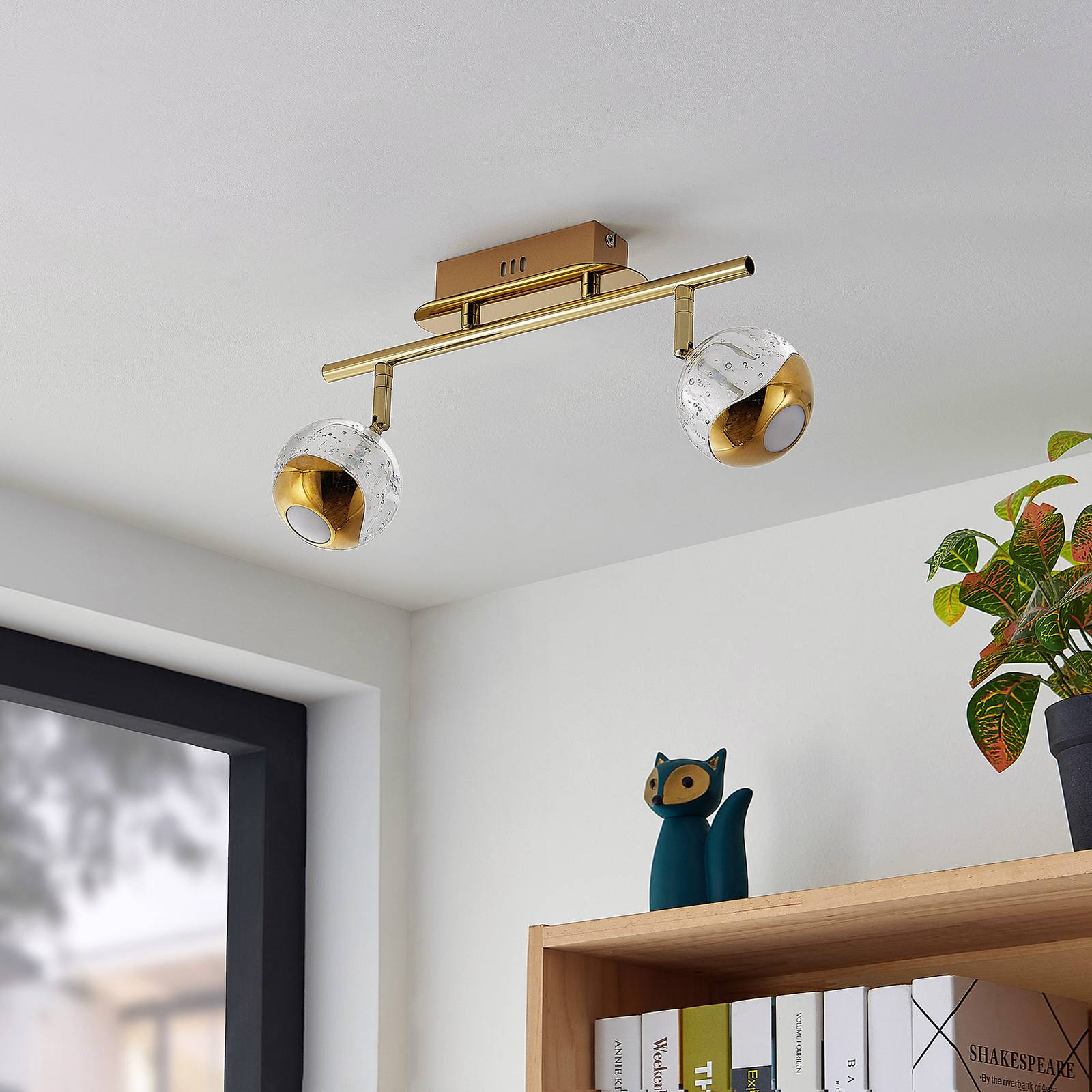 Lucande Lucande Kilio stropné LED svietidlo, 2-pl., zlatá